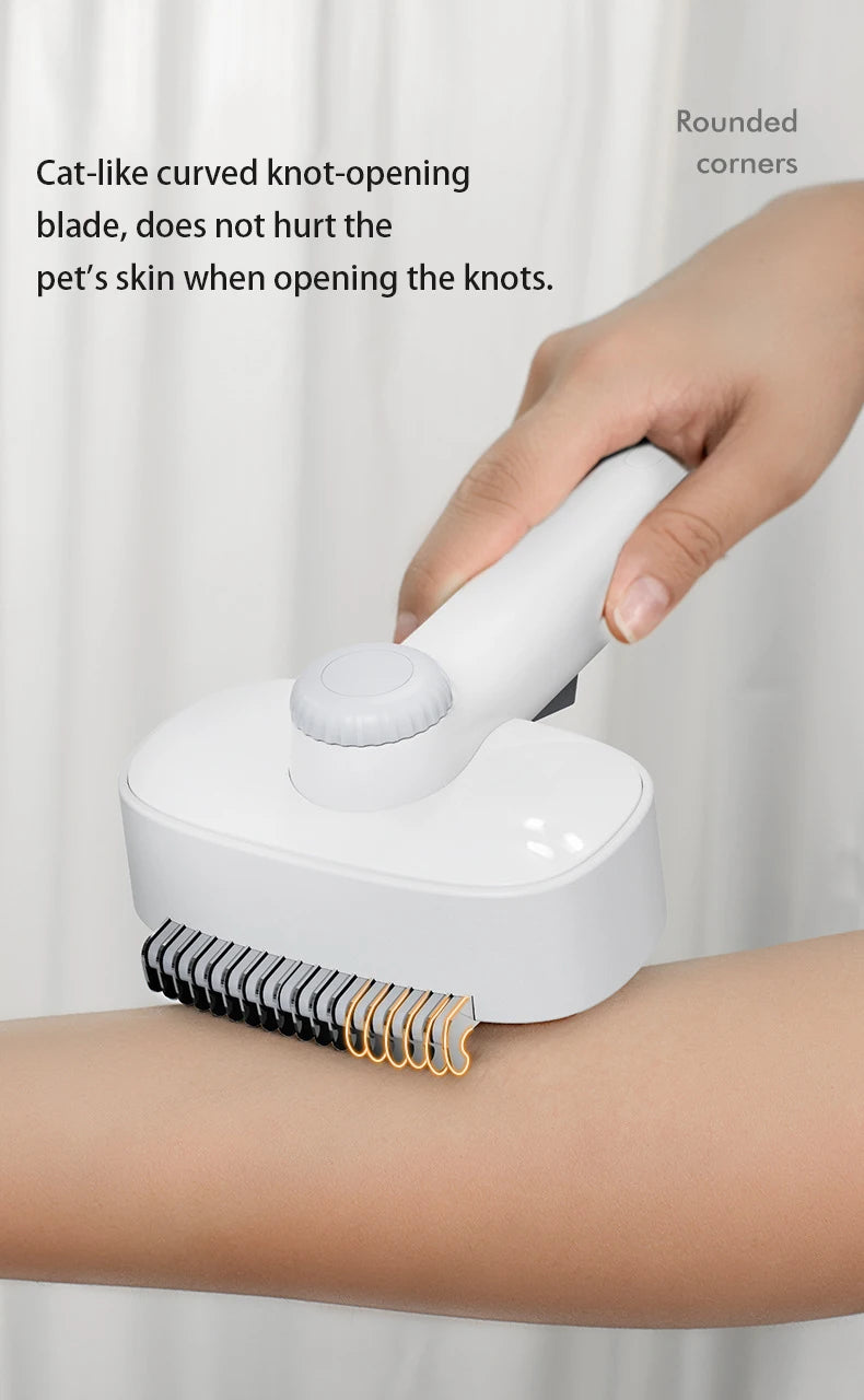 Magic Pet Grooming Brush - Effortless Knot Remover & Hair Collector, Painless Detangling for Cats & Dogs with Thick Fur