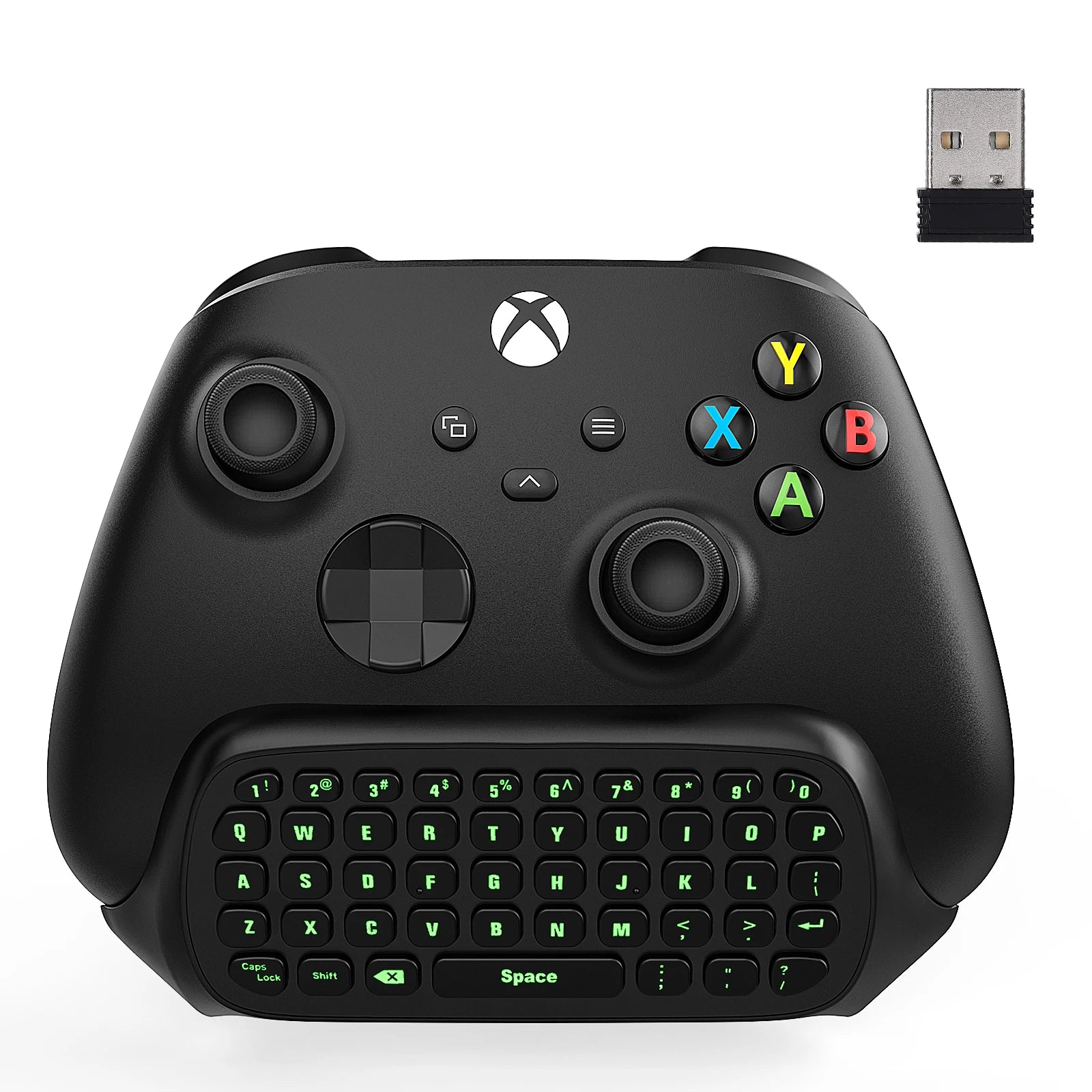 MoKo RGB Backlight Keyboard for Xbox One Controller,Xbox Series X/S,Wireless Chatpad Keypad w/ 2.4G Receiver, Xbox Accessories