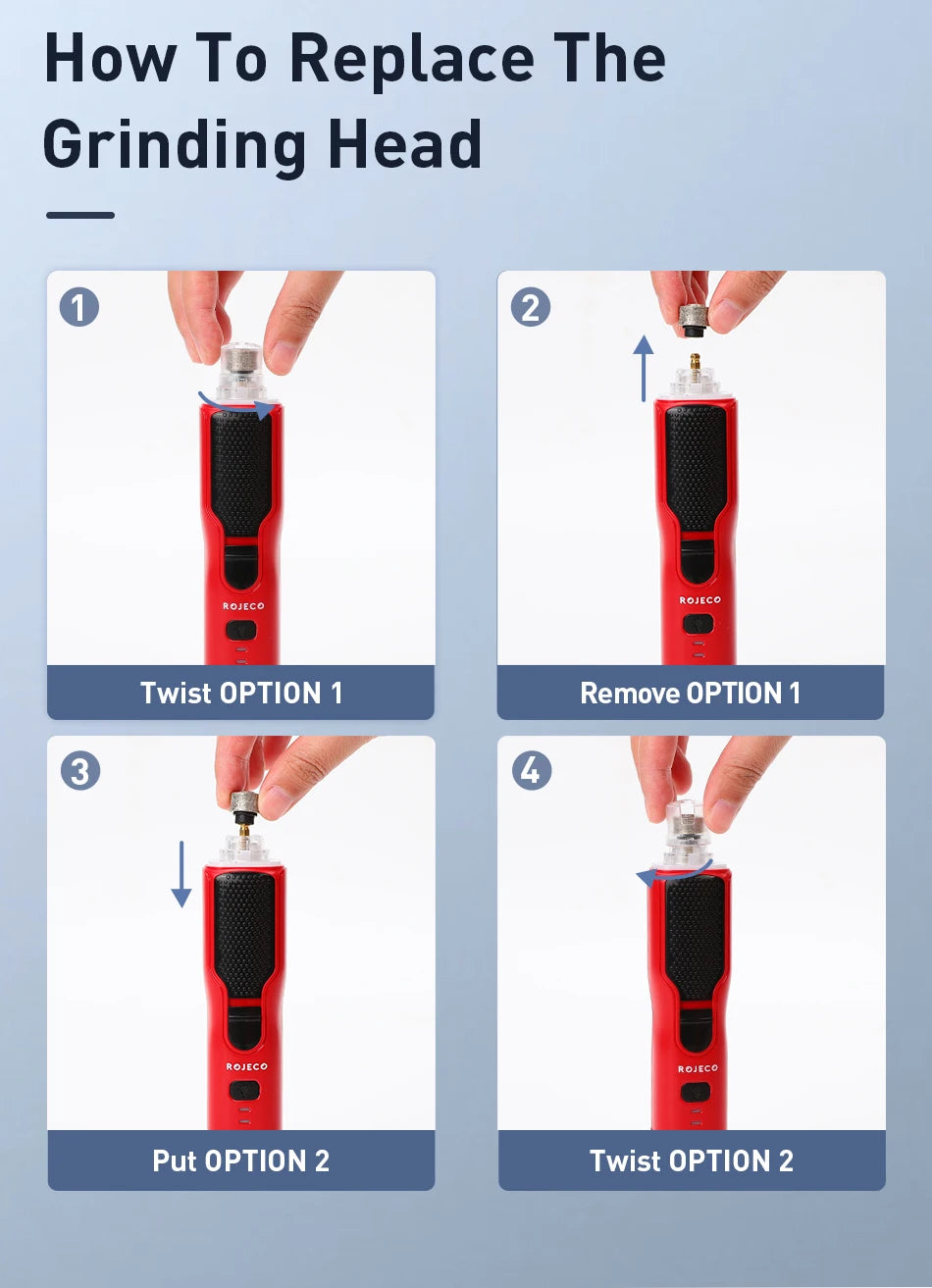 ROJECO Stainless Steel Pet Dog Nail Grinder Head For Cyclone Rechargeable Electric Cat Pet Nail Clipper