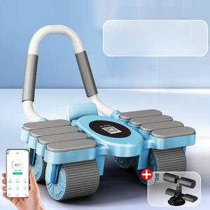 Upaded Six-Wheel Eight-Knee Pu-Up Rebound Abdominal Wheel Fitn Equipment for Men And Women Home Exercise Abdominal Mus...