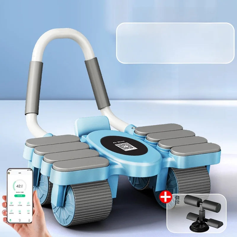 Upaded Six-Wheel Eight-Knee Pu-Up Rebound Abdominal Wheel Fitn Equipment for Men And Women Home Exercise Abdominal Mus...