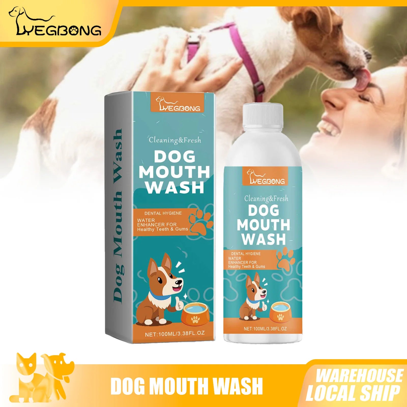 100ml Dog Mouth Wash Tooth Stains Cleaning Liquid Tartar Control Soothes Gums Bad Breath Freshing Deodorant Pet Oral Supplies