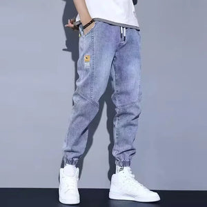 Western Style Men Streetwear Denim Jogger Pants New Spring Autumn Black Blue Cargo Jeans Men Baggy Harem Jean Trousers Plus Size - You Offer