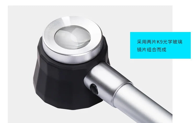 Magnifier 45X dermatoscope handle smooth clear vision with measure Scale 45X type B bigger vision with UV light