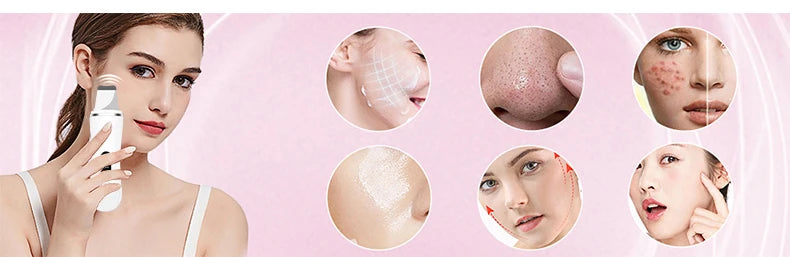 New Ultrasonic Skin Scrubber Facial Deep Cleansing Blackhead Remove Ultrasonic Cleansing Cavitation Peeling Shovel Skin Scrubber