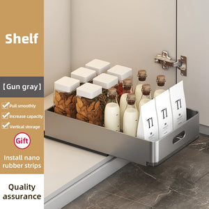 Kitchen Sliding Dish Rack Home Pull-out Drawer Bowl Storage Shelf Dish Drying Storage Box With Sliding Rail Kitchen Storage Rack - You Offer