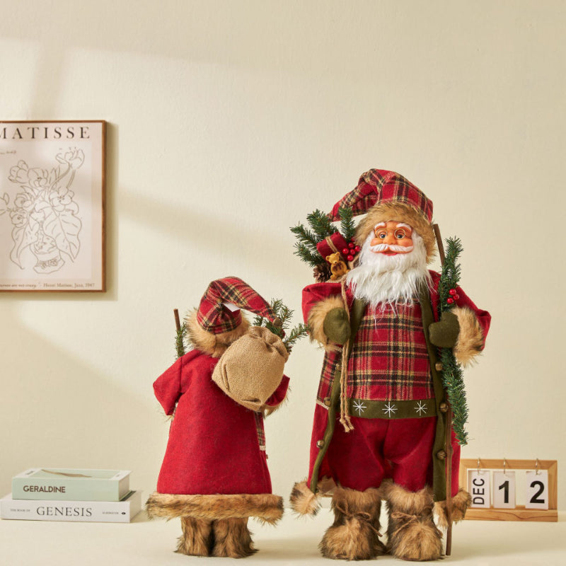 60cm Large Santa Claus Merry Christmas Decorations for Home Happy New Year 2023 Fabric Knitting Clothes Doll Window Decor