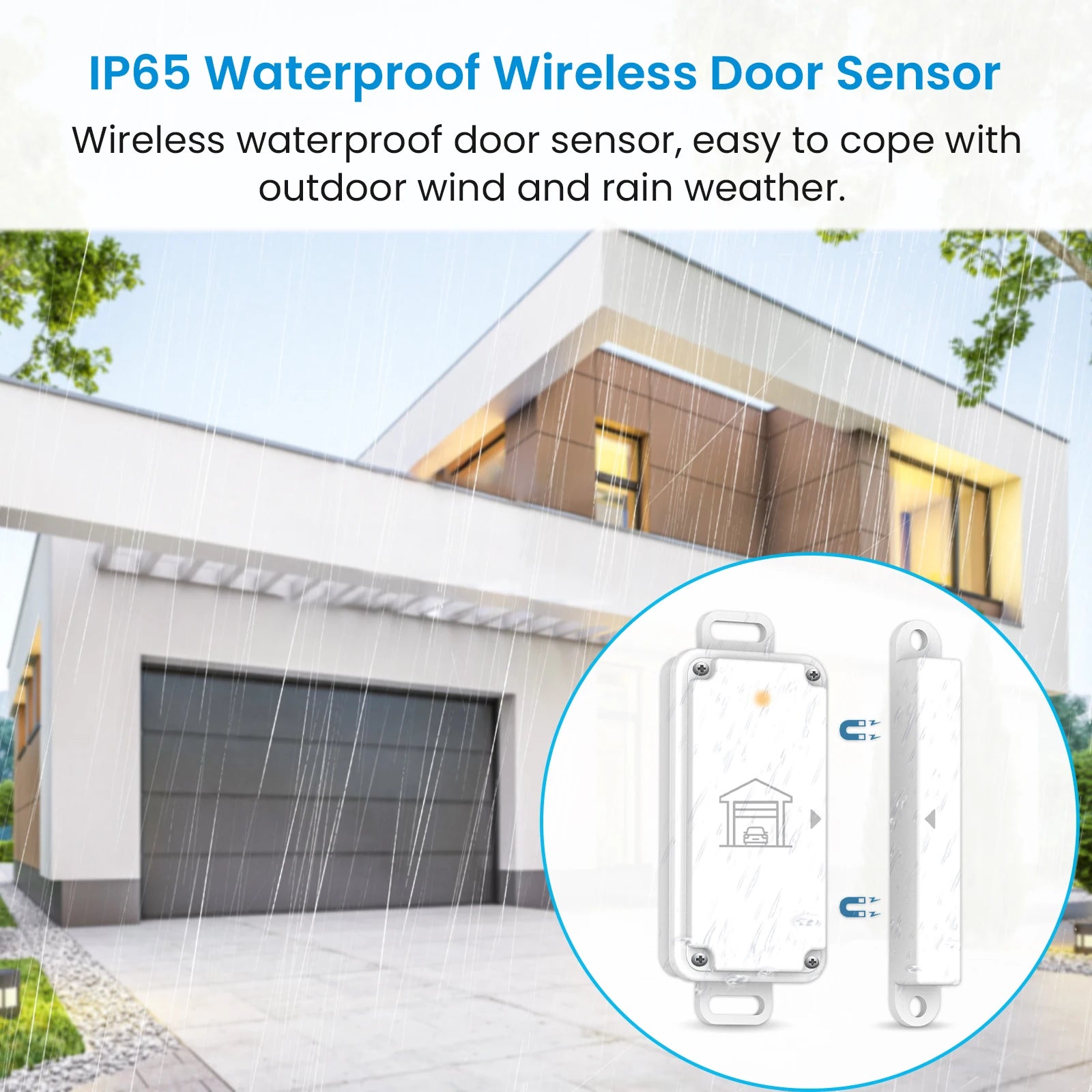 QCSMART ZigBee 3.0 Garage Door Wireless Sensor Opener Controller Tuya Smart Life App Remote Voice Control Google Assistant Alexa