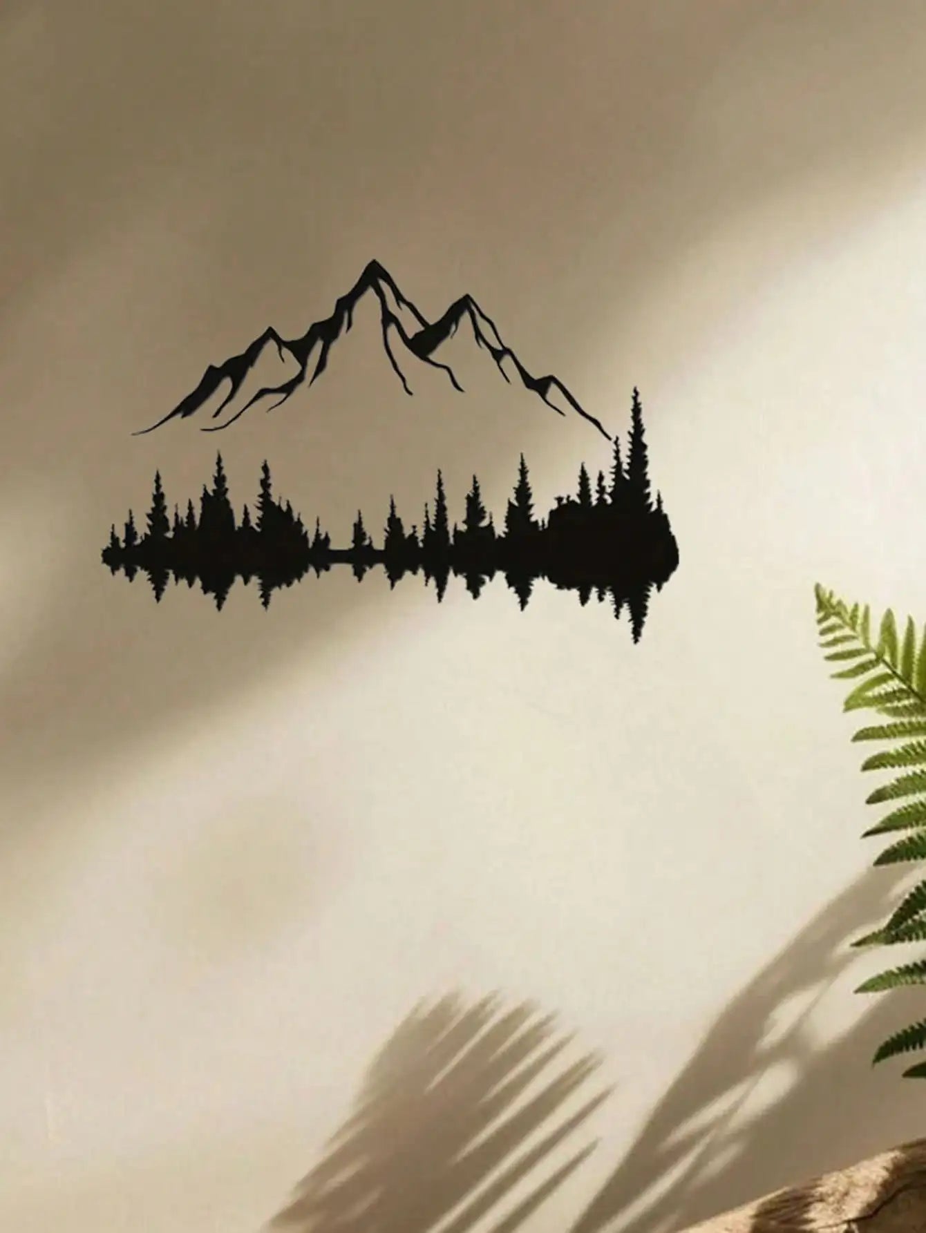 Mountain & Forest Metal Wall Art (Large Wall Sculpture) | 16''X7.1'' Rustic Indoor/Outdoor Decor | Halloween & Christmas Gift