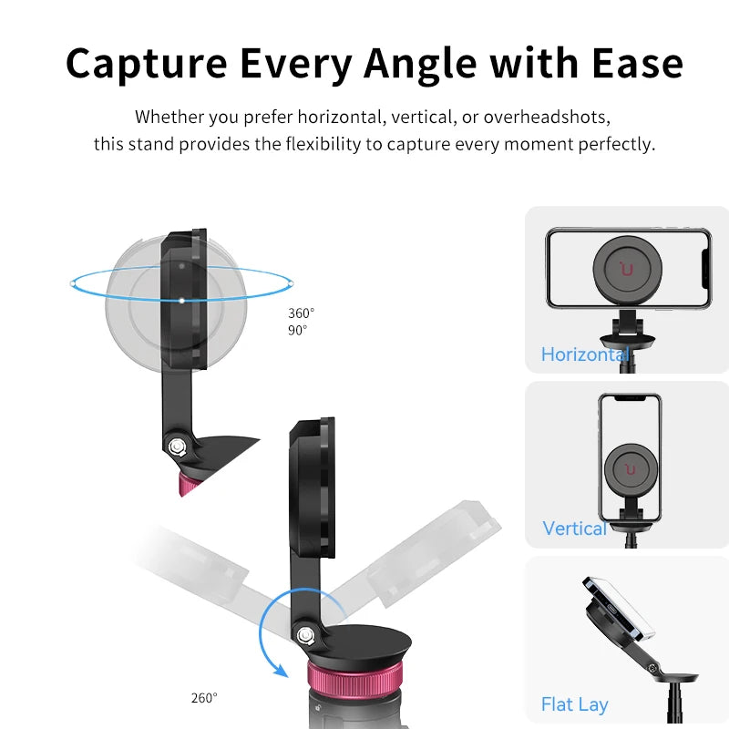 Ulanzi MT-84 1.53m Magnetic Tripod 360° Rotation Smartphone Extension Tripod for Selfie Live Streaming Vlog 10m Remote Control