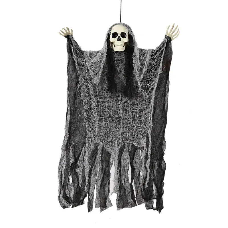 Hanging Halloween SkeletonGhosts Decorations Grim Reapers for Halloween Outdoor Halloween Sound Control Light Up Ghost