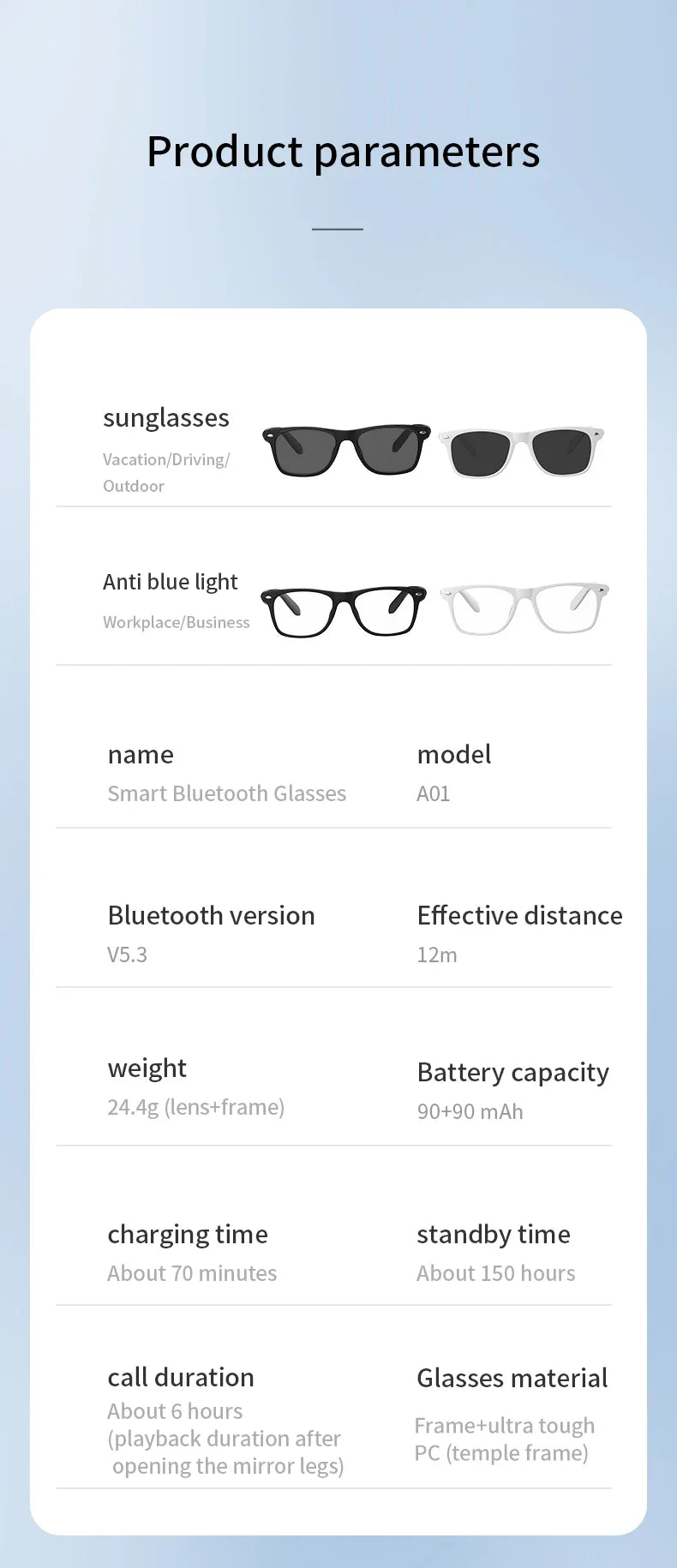 2025 AI Translation Smart Glasses  Bluetooth Call Headphones UV Protective Lenses Connected Bezel Outdoor Sports Sunglasses