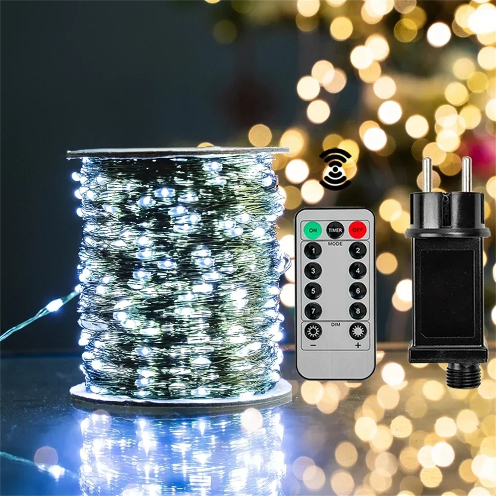 LED Green Wire Led String Fairy Lights US/EU Plug 110V/220V Waterproof LED Christmas Tree Holiday Home Garden Decoration Xmas