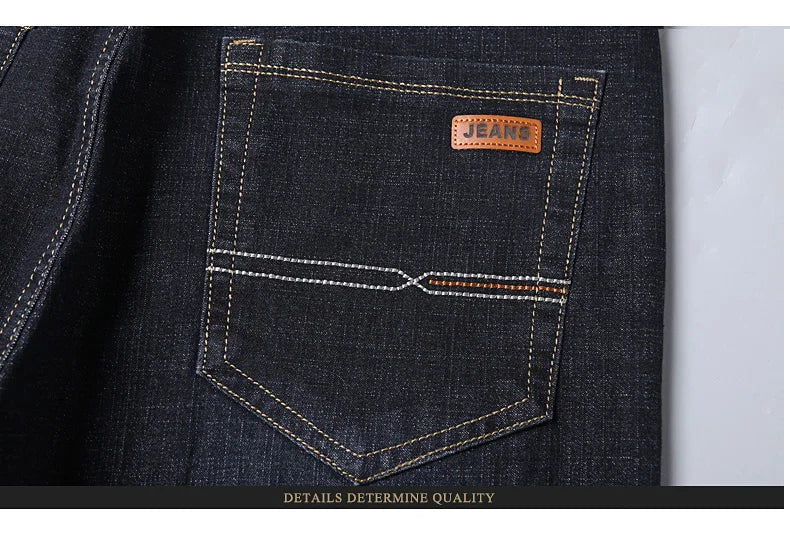 Men Fashion Straight Jeans Mens 2025 New Stretch Slim Fit Pants Comfortable Soft Business Denim Trousers Male Brand Clothing - You Offer