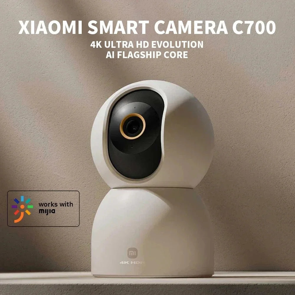 New Xiaomi Smart Camera C700 8MP 4K Ultra HD Low Light Full-color Baby Cry Detection 2-Way Voice Call Surveillance China Version