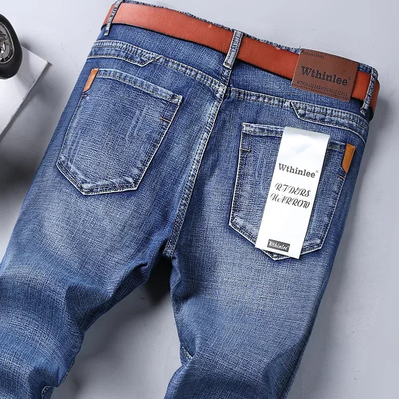 Mens High Quality Jeans Fashion Straight Denim Pants Men Classic Casual Jeans Male Plus Size Denim Trousers Ripped Jeans 28-40 - You Offer
