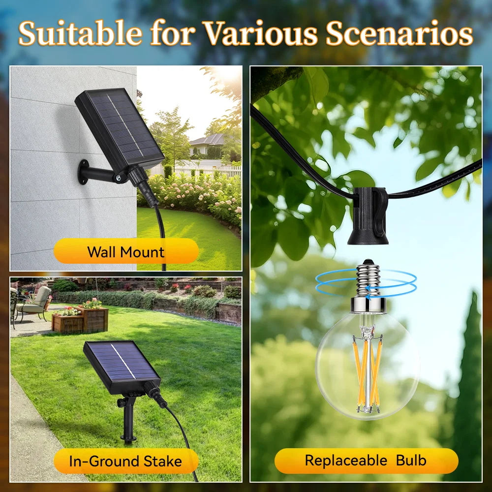 Garden Solar String Lights Led Remote Control Outdoor Lamps Waterproof Outdoor Solar Led Light For Party Camping Tent Decoration