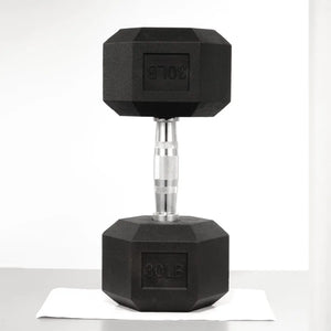 30 lbs Hex Dumbbells with Rubber Coated Hand Weights for Exercises and Fitness
