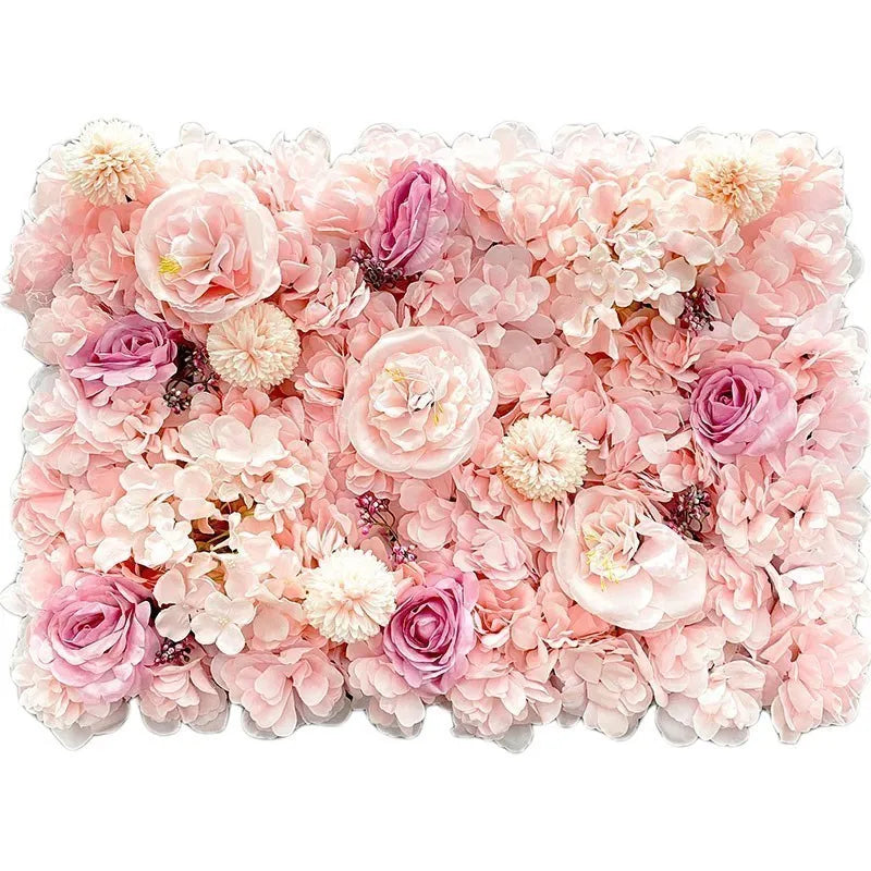 Pink Silk Rose Flower Wall Panels Artificial Flower for Wedding Decoration Baby Show Party Home Bedroom Backdrop Decor - You Offer