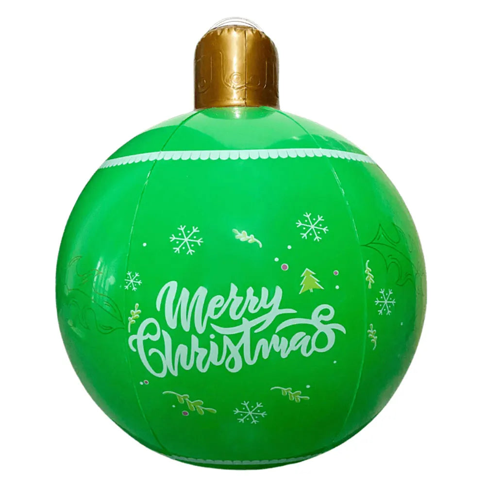 24 Inch PVC Inflatable Christmas Ball Outdoor Indoor Christmas Decorated Ball Giant Big Large Balls Toy New Year Party Ornament