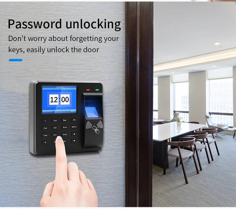 125Khz RFID Biometric Fingerprint Time Attendance Clock Recorder Employe Recognition Check in Time Recording Door Access Control