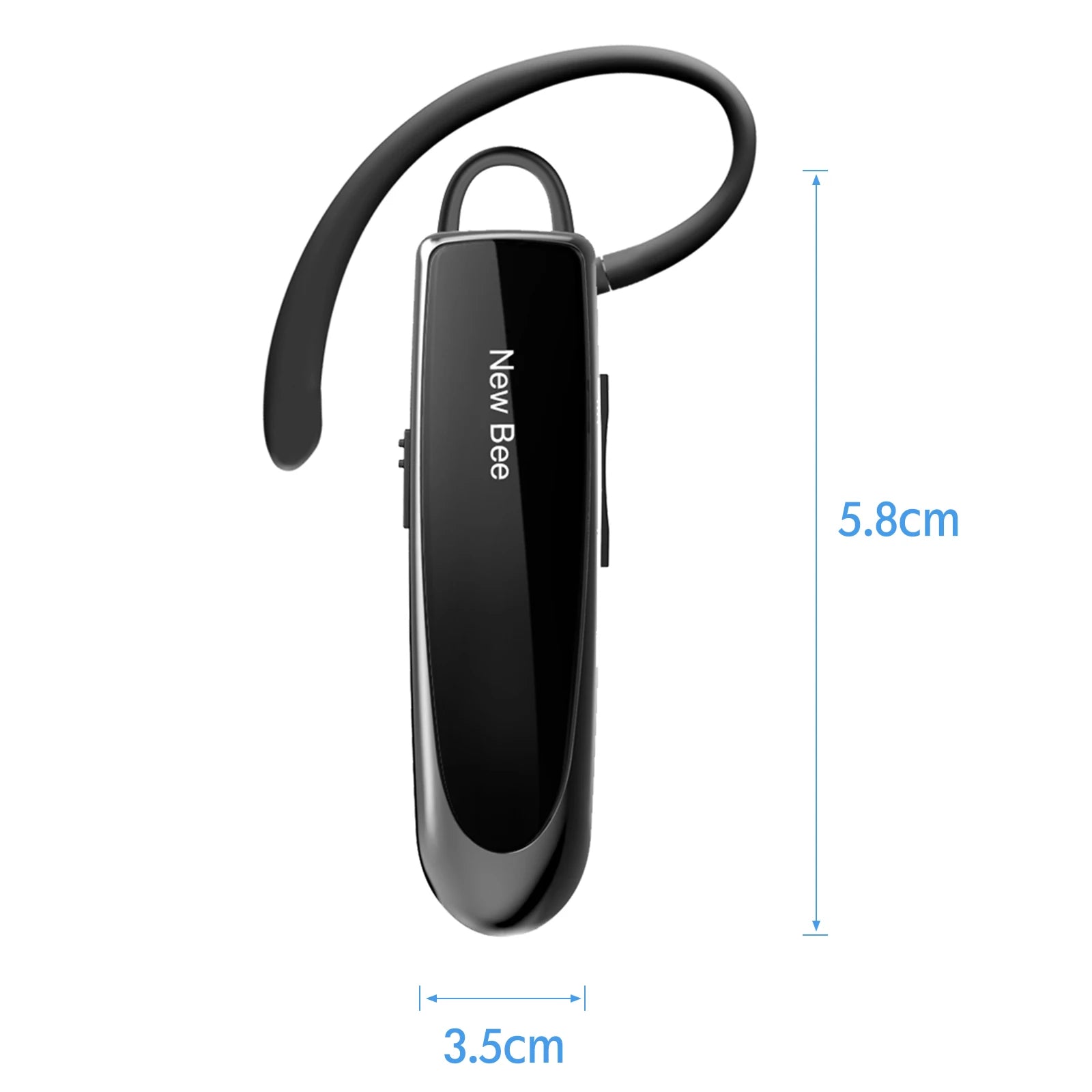 NEWBEE Single Wireless Bluetooth Headset Earphone Noise Cancelling Mic Sports Headphone Hands-Free Earbuds 24 Hrs Driving Office