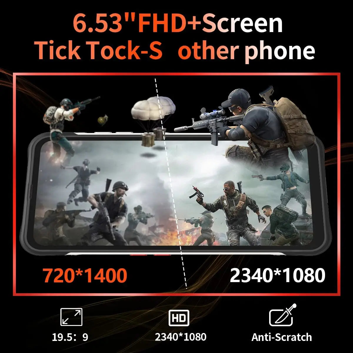 Unihertz Ticktock S Rugged 5G Smartphone 8GB 256GB Cell Phone 5200mAh Mobile Phone 64MP Camera 30W 6.53" Screen Dimensity 700