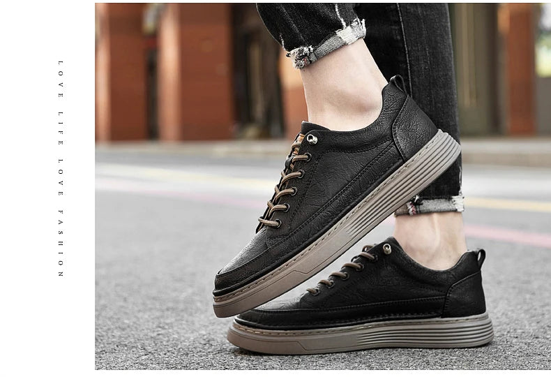 Fashion Handmade Brand Men Casual Shoes Genuine Leather Men Flats Soft Oxford Shoes Luxury Quality Outdoor Shoes Men Sneakers