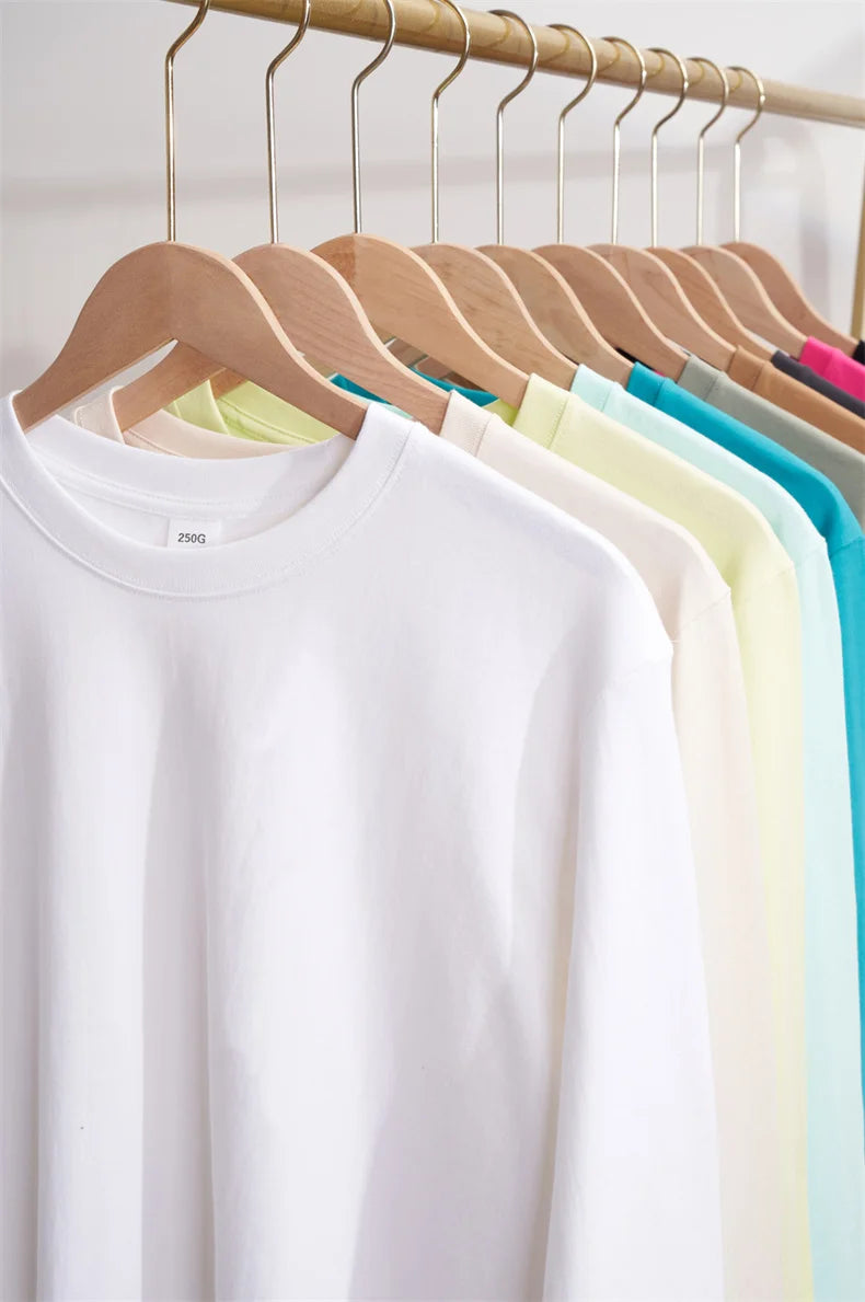 Top Quality 100 % Cotton Fashion Brand Plain Round Neck Trending New T Shirts Men Long Sleeve Tops Casual Classic Mens Clothes