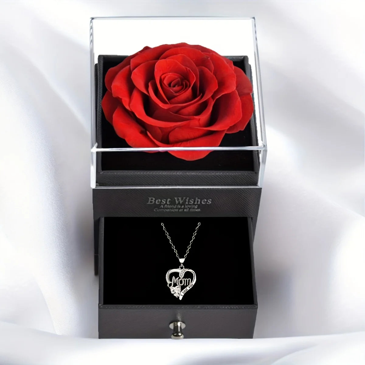 Rose Soap Premium Gift Box with MOM Pendant Necklace,for Mother's Day, Black Friday, Valentine's Day, Anniversaries, Birthdays - You Offer