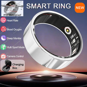 2025 New Smart Ring Men Women Camera Control Heart Rate Blood Oxygen Monitor Smartring IP68 & 5ATM Waterproof Multi-sports Modes