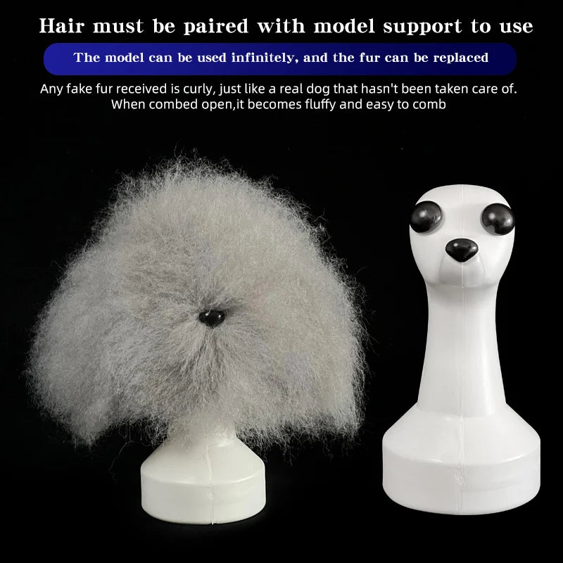 teddy Pet simulated head hair fake dog head model beautician practice cutting dog hair dog body Wig Pet Grooming Student study