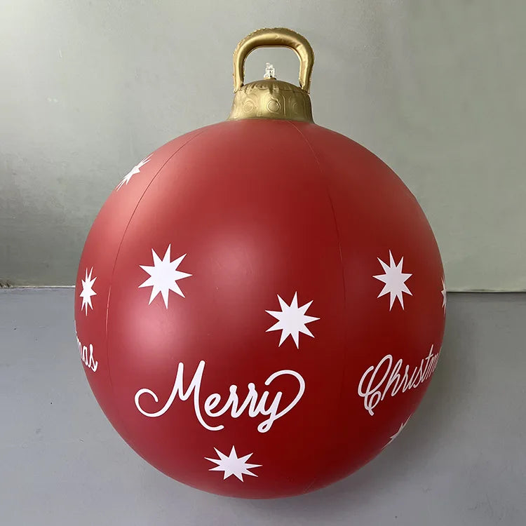 60cm Outdoor Christmas Inflatable Decorated Ball PVC Giant Big Large Balls Party Xmas Tree Decorations Toy Ball Without Light