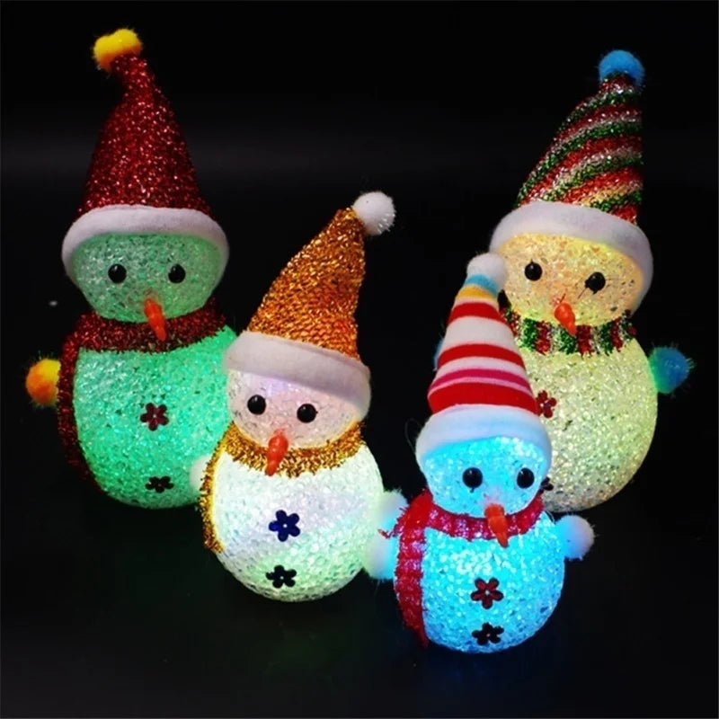 New Hot Sale Xmas Gift LED Snowman Santa Claus Ornament Christmas Tree Light Hanging Home Decor Gift