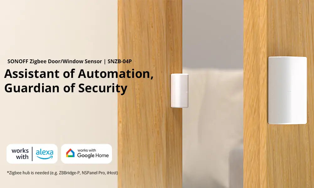 SONOFF SNZB-04P Zigbee Door Window Sensor Home Security Alarm Sensor Local Smart Scene Works with Smartthings Alexa Google Home