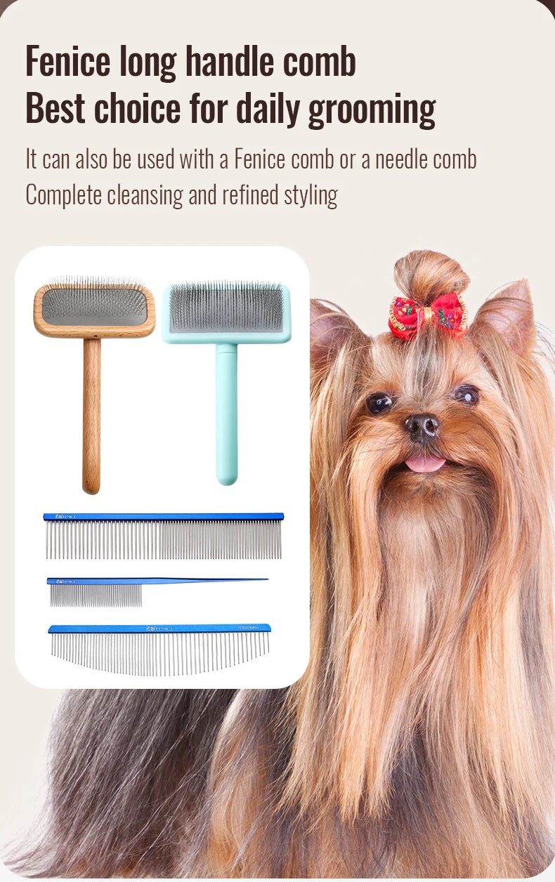 Fenice professional pet grooming comb long-haired cat and dog comb Shih Tzu Yorkshire terrier dog trimming fluffy needle comb