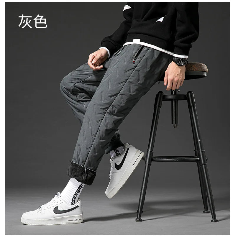 New Big Size Winter Pant Men Thick Fleece Lined Jogger Cotton Padded Warm Work Trouser Male Plus Large Sweatpant 9XL 10XL Autumn - You Offer