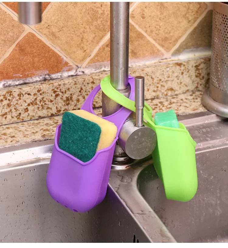 Sink Drain Rack Kitchen Storage Basket Shelf Hang Sink Bag Sponge Holder Soap Dish Drainer Home Organizer Kitchen Accessories - You Offer