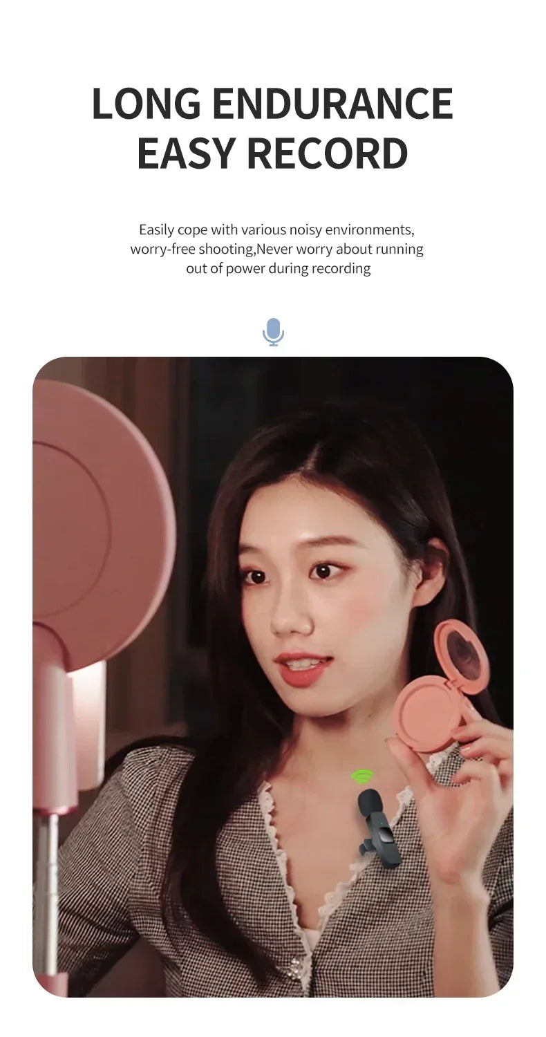 Xiaomi Wireless Lavalier Microphone Mini Portable Audio Video Recording Mic for iPhone Android Live Broadcast Gaming