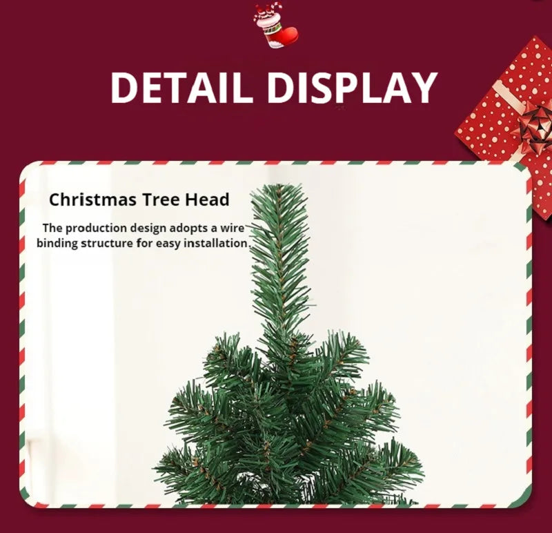 1.2/1.5/1.8/2.1M Christmas Tree Simulation with Metal Holder Base for Home Party Decorations Christmas Ornament Simple Install