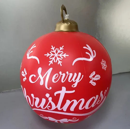 60cm Outdoor Christmas Inflatable Decorated Ball PVC Giant Big Large Balls Party Xmas Tree Decorations Toy Ball Without Light