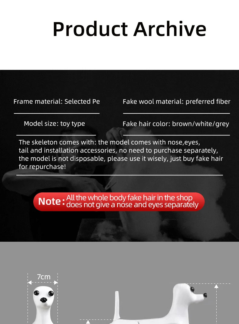 teddy Pet simulated head hair fake dog head model beautician practice cutting dog hair dog body Wig Pet Grooming Student study