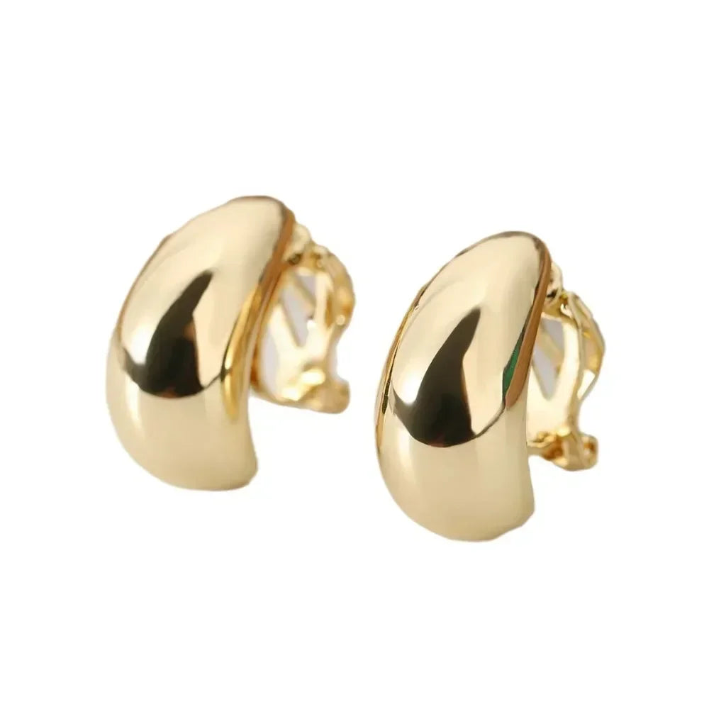 New French Light Luxury Droplet Shaped Ear Clip with No Ear Holes, High Grade, Simple and Smooth Female Earrings Accessories - You Offer