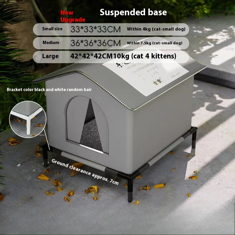 Stray Cat's House Waterproof Outdoor Feral Cat Houses FoldableTent Portable Travel Cold Resistant Pet House Winter Warm Outsid