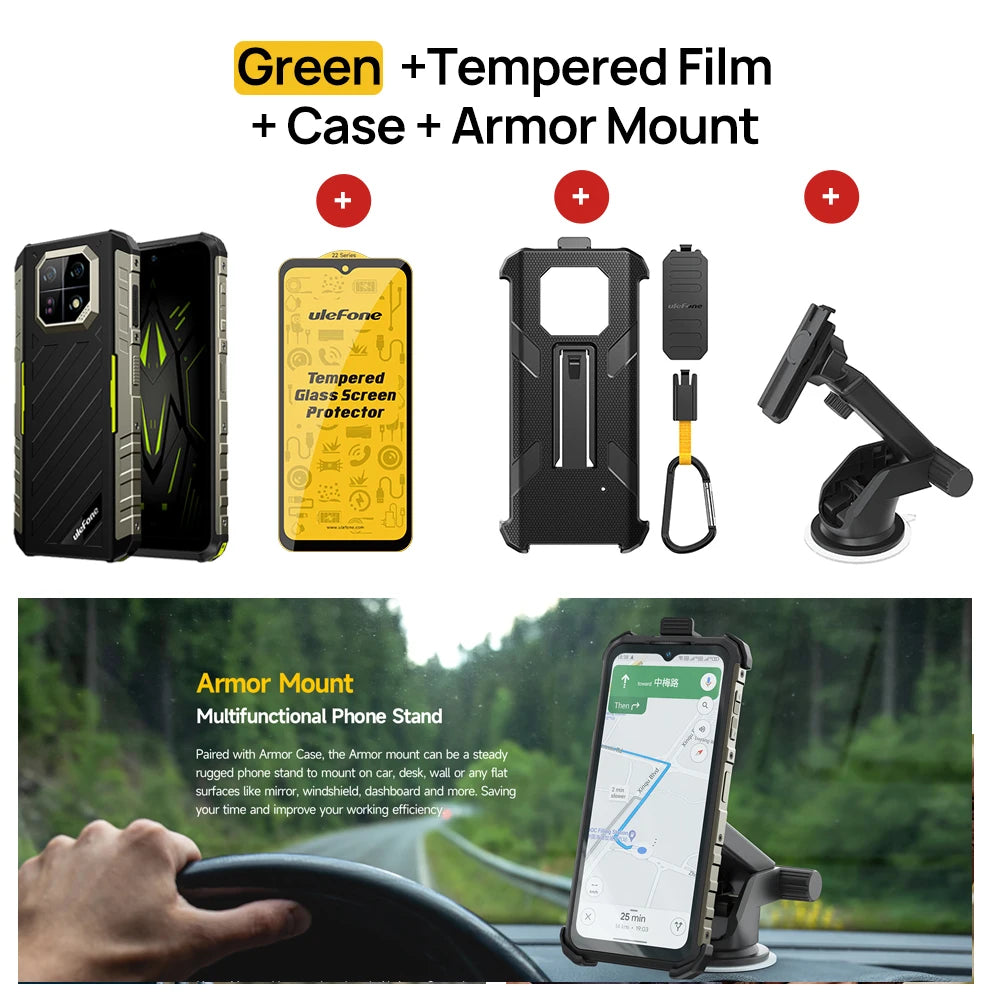 Ulefone Armor 22 Android 14,16GB (8+8GB RAM ),128GB/256GB ROM, 6.58" 120Hz ,6600mAh 33W,NFC,64MP Night Camera, Global Version