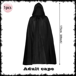 Horror Halloween Grim Reaper Hooded Cloak Skull Scarf Night Glow Gloves Ghost Head Scythe Adult Kids Scary Halloween Decorations