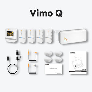 COMICA Vimo Q Four-channel Mini Wireless Microphone Wireless Lavalier Microphone With Charging Case for Camera Smartphone PC
