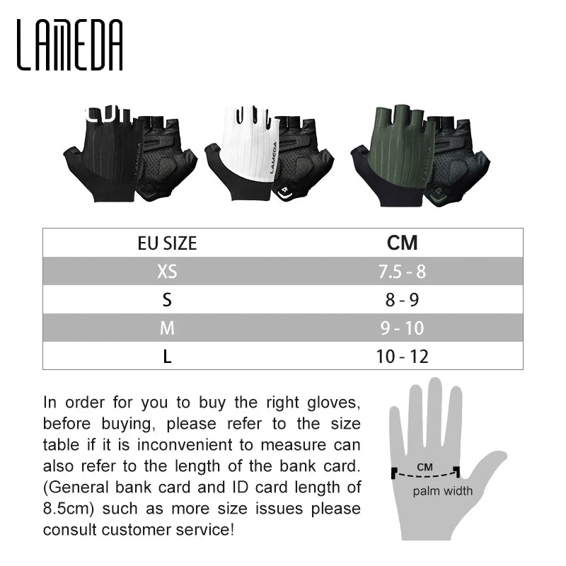 Lameda Bicycle Gloves Half Finger High Elasticity Men's Cycling Gloves Anti-slip Summer Gloves Shock-absorbing Bike Accessories