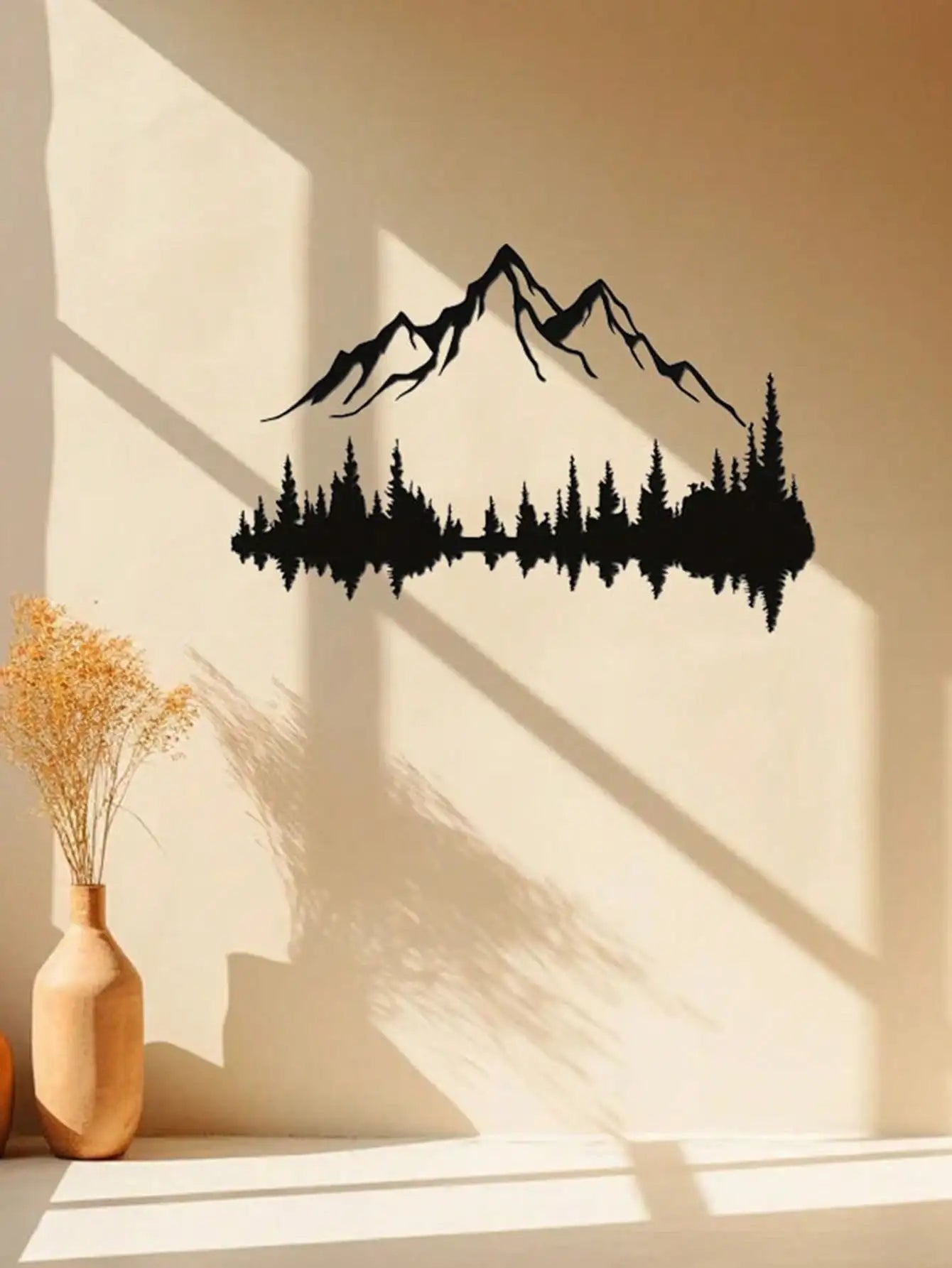 Mountain & Forest Metal Wall Art (Large Wall Sculpture) | 16''X7.1'' Rustic Indoor/Outdoor Decor | Halloween & Christmas Gift