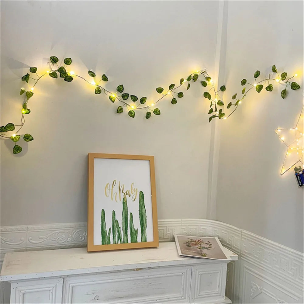 10m 100led Solar String Fairy Lights Outdoor Waterproof Ivy Lights LED Artificial Maple Leaf Christmas for Garden Decoration